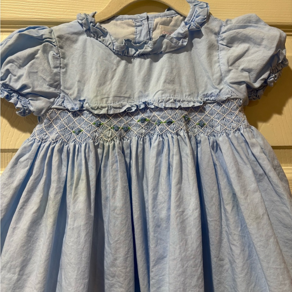 Cecil and Lou Blue Floral Smocked Dress - Picture 2 of 6